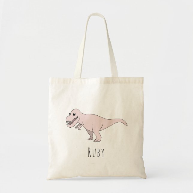 Bolsa Tote Dinossauro T-Rex, Garota Bonita, com Fralda (Frente)