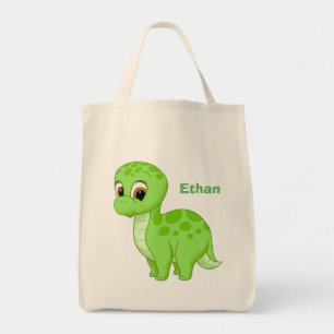 Bolsa Tote Dinossauro verde bonito do bebê