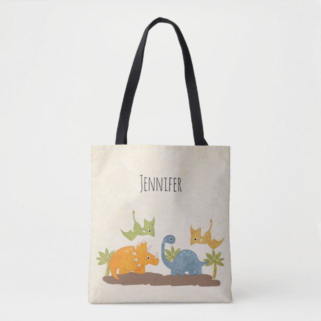 Bolsa Tote Dinossauros Cons Vida Selvagem Pré-Histórica (Frente)