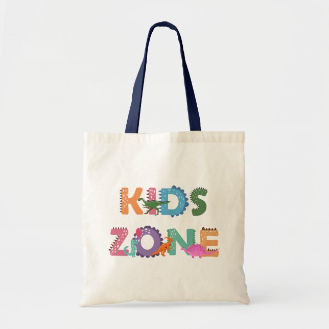 Bolsa Tote Dinossauros de Zona de Crianças (Frente)