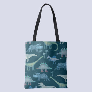 Bolsa Tote Dinossauros Verde Escuro