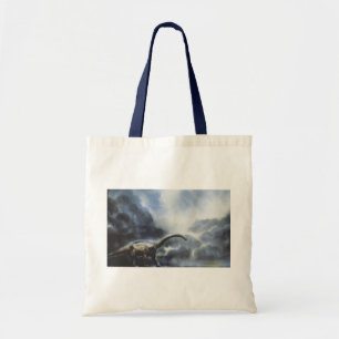 Bolsa Tote Dinossauros Vintage, Barapasaurus com Nuvens de Te