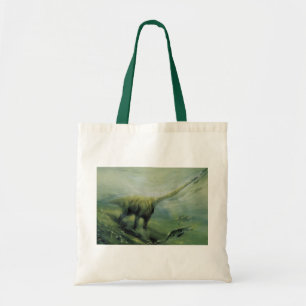 Bolsa Tote Dinossauros Vintage, Brachiosaurus Nadando no Ocea