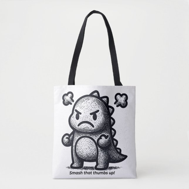 Bolsa Tote Dinozinho Mal-Humorado (Frente)