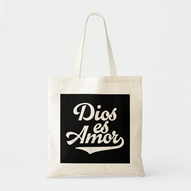 Bolsa Tote Dios Es Amor Mensagem Católica Espanhola Go (Frente)