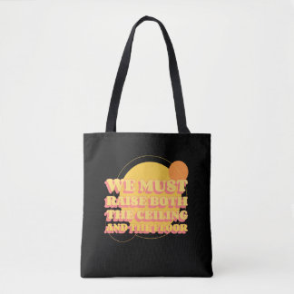 Bolsa Tote Direitos das mulheres amarelas elevam teto e chão