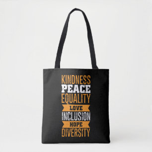Bolsa Tote Direitos Humanos Paz Amor Inclusão Igualdade