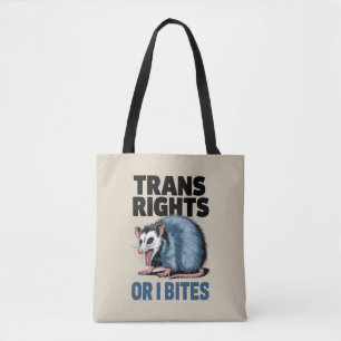 Bolsa Tote Direitos Trans Ou Eu Morde Gay Divertido Orgulho L