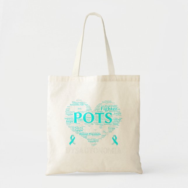 Bolsa Tote Disautonomia Sensibilização Teal Ribbon T-Shirt71 (Frente)