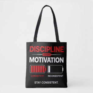 Bolsa Tote Disciplina em vez de Motivação – Seja Consistente