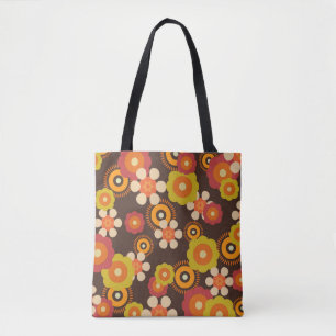 Bolsa Tote Disco 70s 60s Retro Flowers Pop Culture