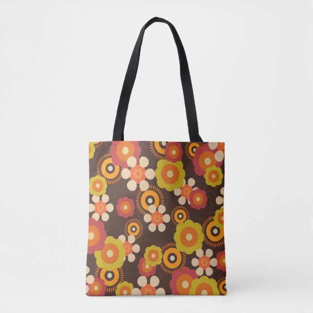 Bolsa Tote Disco 70s 60s Retro Flowers Pop Culture (Frente)