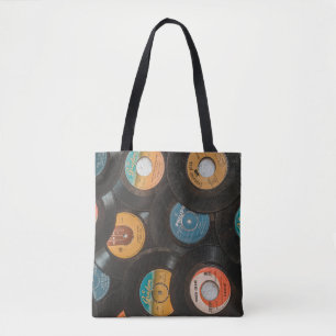 Bolsa Tote Discos Clássicos de Vinil Preto