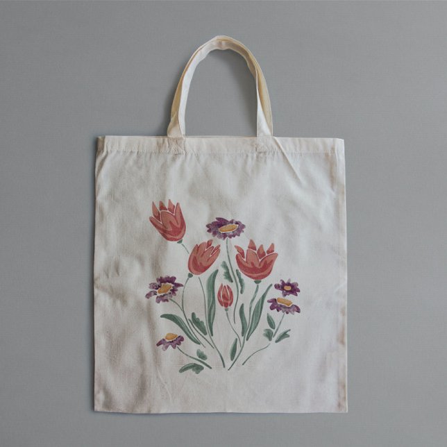 Bolsa Tote Disposição Floral Delicada do Buquê de Flor (Criador carregado)