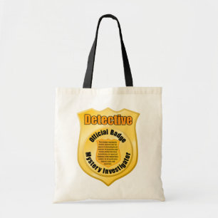 Bolsa Tote Distintivo Oficial de Detetive Mistério Investigad
