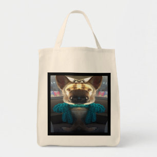 Bolsa Tote Distorção espelhada do German shepherd