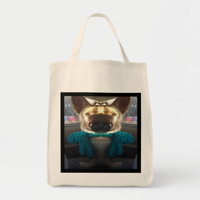 Bolsa Tote Distorção espelhada do german shepherd (Frente)