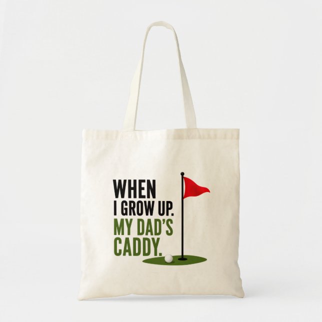Bolsa Tote Dito engraçado de golfe Bebê Golfista (Frente)