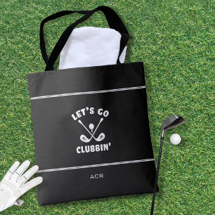 Bolsa Tote Dito Engraçado de Golfe Moderno Preto