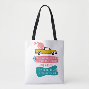 Bolsa Tote Dito engraçado de Yarnaholic com linha de tricô em