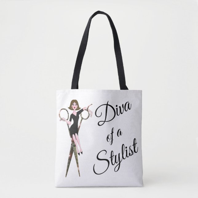 Bolsa Tote "Diva de uma Lista Estilista" (Frente)