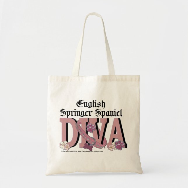 Bolsa Tote DIVA do Spaniel de Springer inglês (Frente)