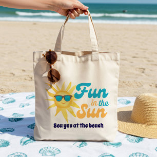 Bolsa Tote ☀️Diversão ao Sol Citação de Praia Tropical