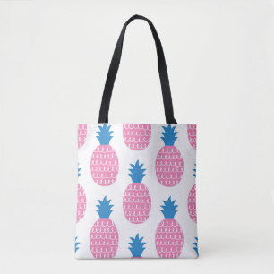 Bolsa Tote Diversão de abacaxi, Design de Vintage sem costura