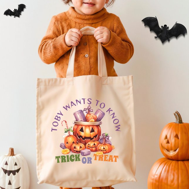 Bolsa Tote Diversão de Abóbora Cachorro de Halloween (Criador carregado)