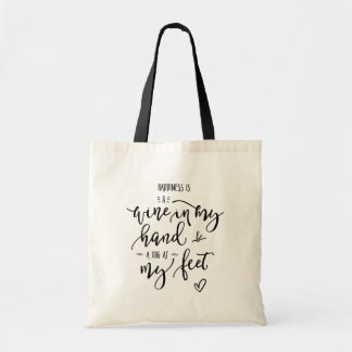 Bolsa Tote Diversão de Cachorro Cota Vinho Coletor Manuscrito