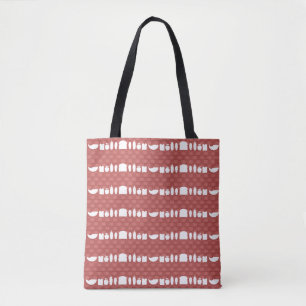 Bolsa Tote Diversão de padrão de Design de silhuetas de Comid