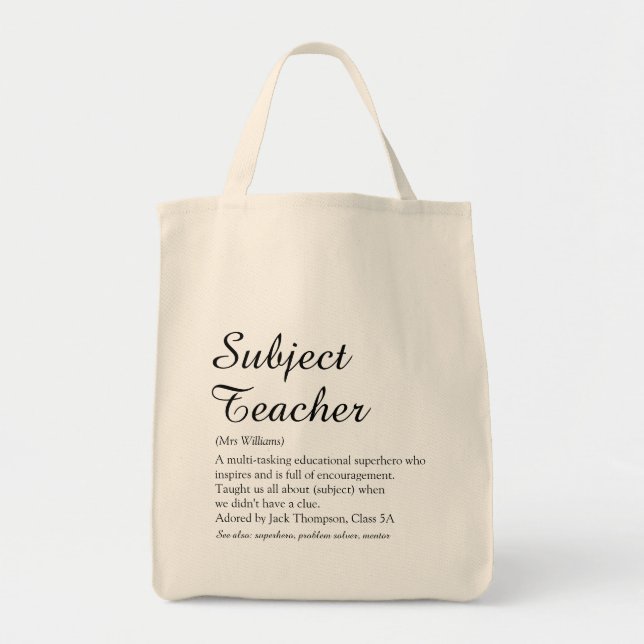Bolsa Tote Diversão de Script de Apreciação de Definição de P (Frente)