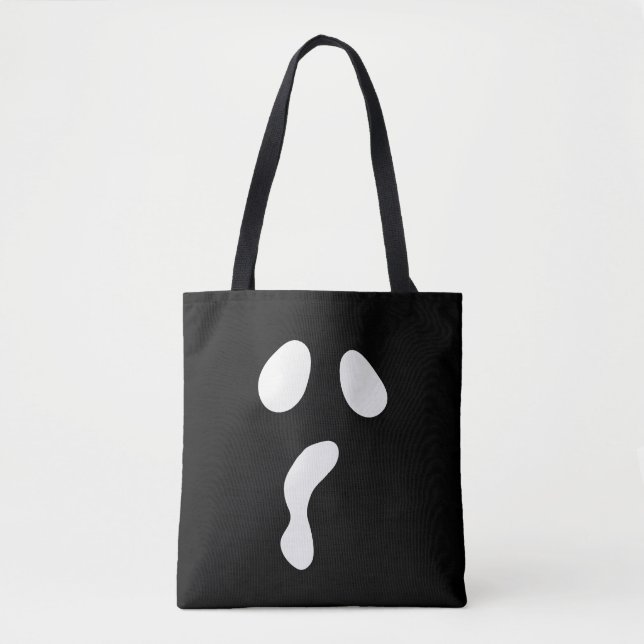 Bolsa Tote Diversão do Halloween Boo face fantasma festa assu (Frente)