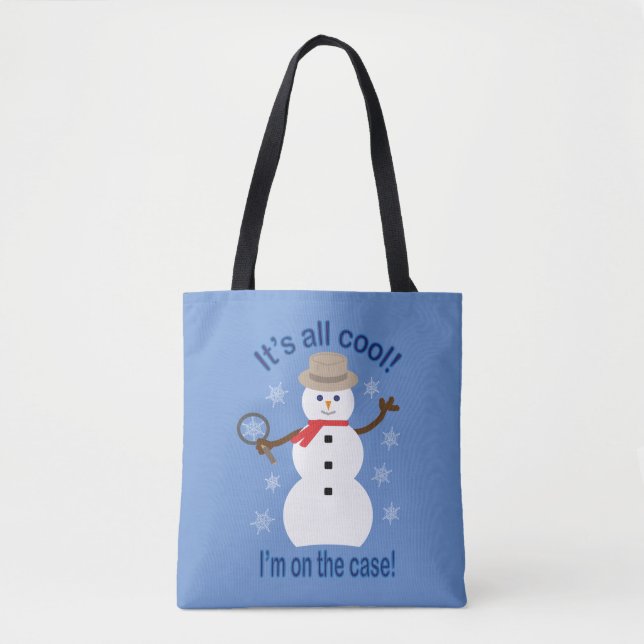 Bolsa Tote Diversão e Rico É tudo Legal Detetive Snowman (Frente)