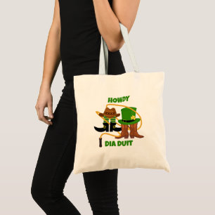 Bolsa Tote Diversão Feliz Dia de São Patrício HOWDY DIA DUIT 