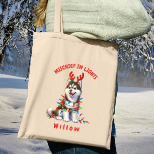 Bolsa Tote Diversão Holiday Watercolor, Reprodução De Cachorr