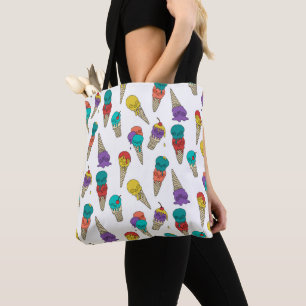 Bolsa Tote Diversão Melty Summer Gótico Sorvete de crânio bra