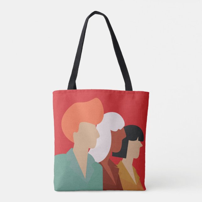 Bolsa Tote Diversidade de Mulheres - Moderna do Século Médio, (Verso)