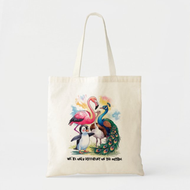 Bolsa Tote Diversity Inclusiveness Flamingo and Friends  (Frente)