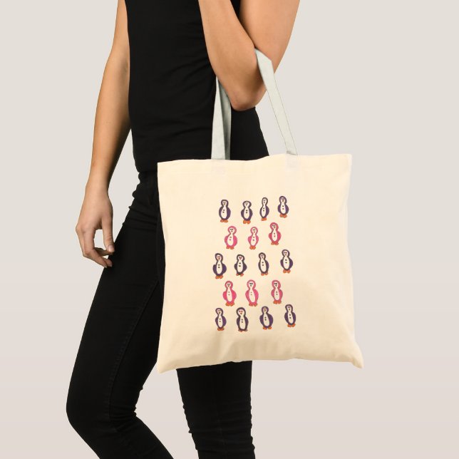 Bolsa Tote Divertido com a barra de ferramentas dos pinguins (Frente (produto))