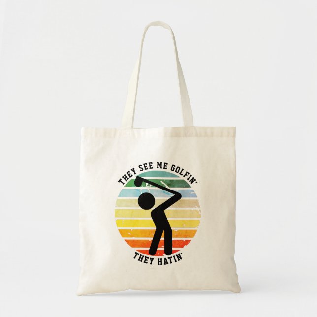 Bolsa Tote Divertido eles me veem, GOLFIN, eles se aposentara (Frente)