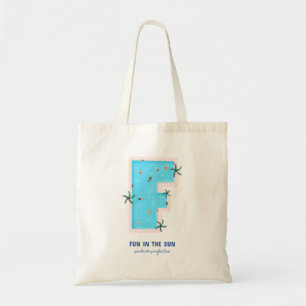 Bolsa Tote Divertido na Piscina Sun em forma de F