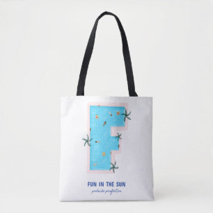Bolsa Tote Divertido na Piscina Sun em forma de F