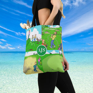 Bolsa Tote Divertido Personalizado Tema de Golfe.