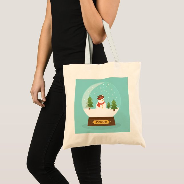 Bolsa Tote DIVERTIDO! Snowman Tote Bag - Personalizado - Adic (Frente (produto))