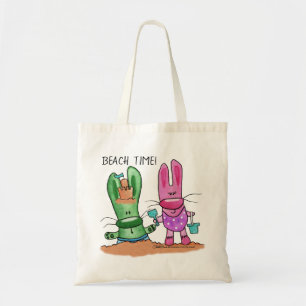 Bolsa Tote Divertimento-Coelho do verão na praia