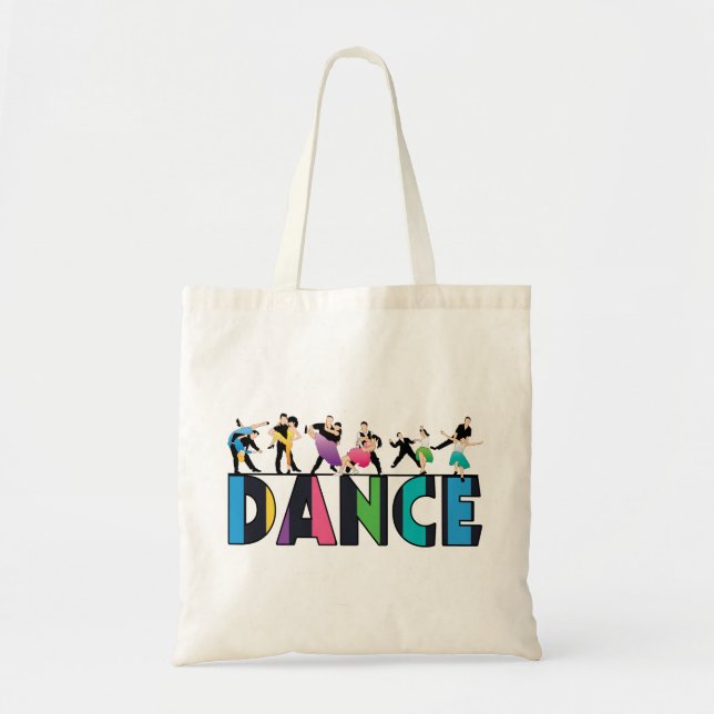 Bolsa Tote Divertimento & dança listrada colorida dos (Frente)