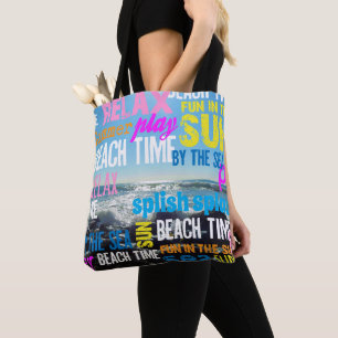 Bolsa Tote Divertimento do tempo da praia do verão