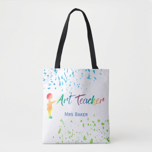 Bolsa Tote Divertimento personalizado Splatter da aguarela do (Frente)
