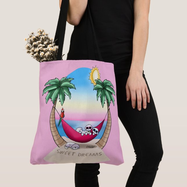 Bolsa Tote Divertimento tropical de KiniArt Bichon Frise (Close Up)